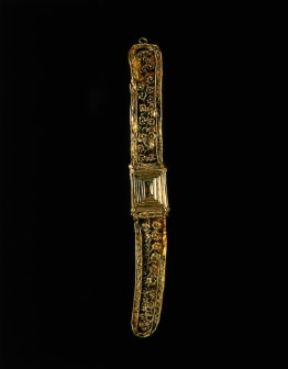 Braccialetto etrusco in oro proveniente dalla antica cittÃ  di Vulci (sec. IV a.C., Berlino, Antikenmuseum).Berlino, Antiken M.